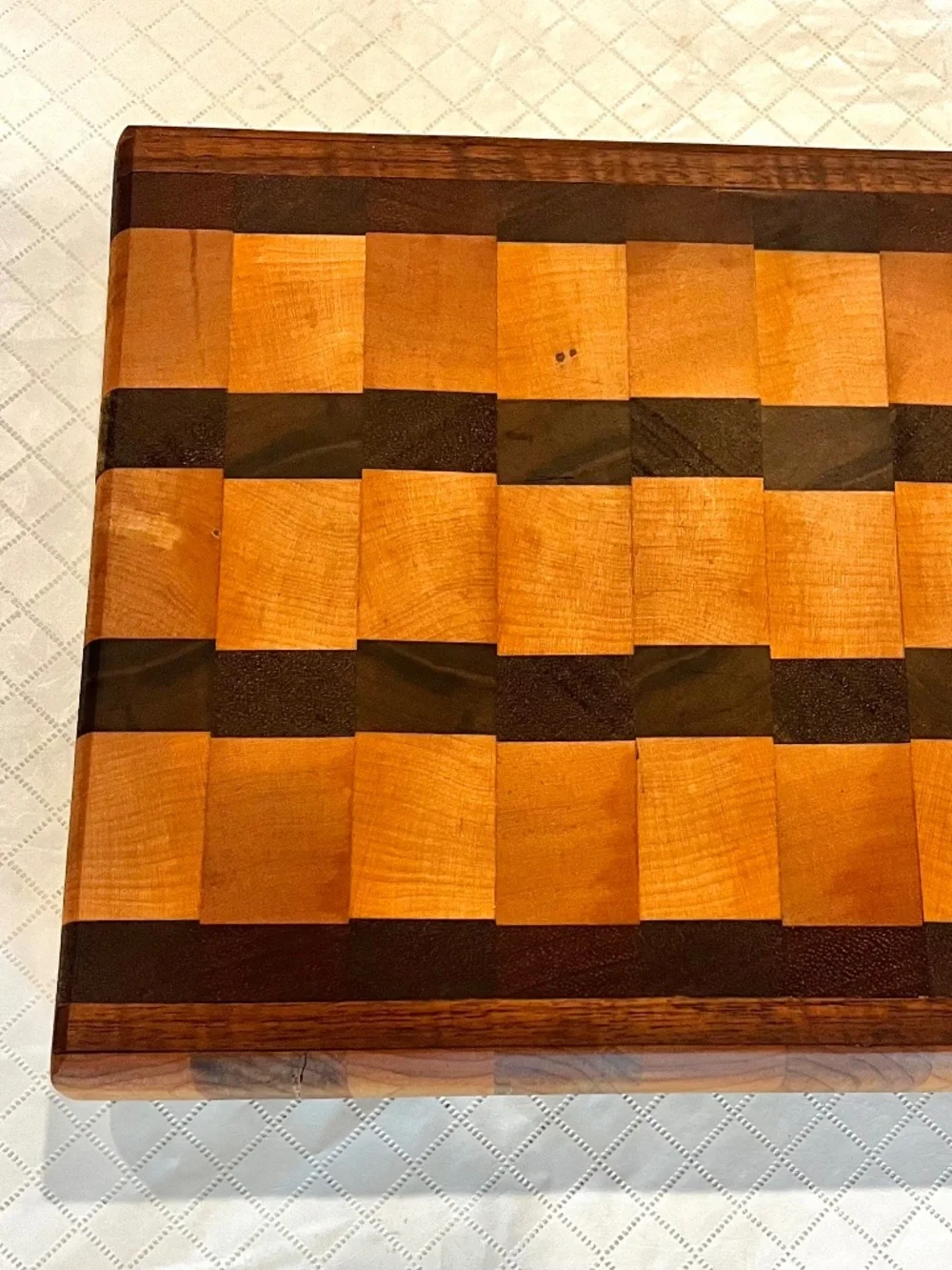 Hand Made End Grain Cutting Board- 100% Reclaimed Maple and Walnut